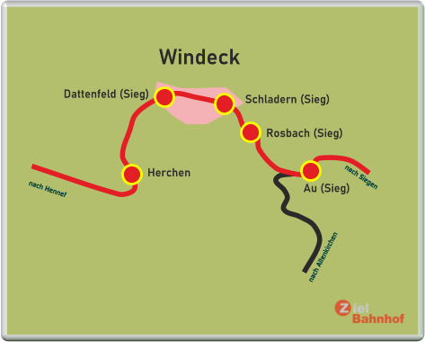 Au (Sieg) Schladern (Sieg) Dattenfeld (Sieg) Herchen Rosbach (Sieg) nach Hennef nach Siegen nach Altenkirchen Windeck